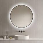 Badkamerspiegel Ilona 100×100, met zwarte lijst