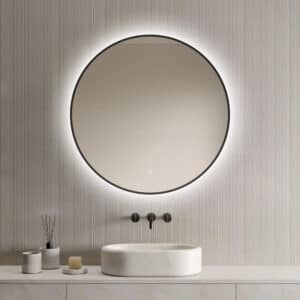 Badkamerspiegel Ilona 80×80, met zwarte lijst