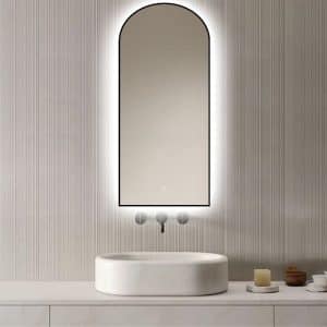 Badkamerspiegel Marrakech 45×100, met zwarte lijst v3, product afbeelding