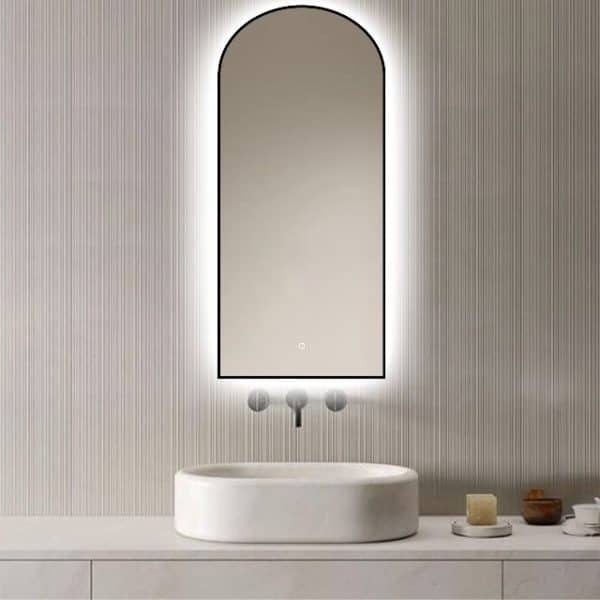 Badkamerspiegel Marrakech 45×100, met zwarte lijst v3, product afbeelding