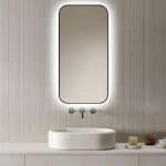 Badkamerspiegel Monaco 50x100, met zwarte lijst product afbeelding v3