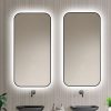 Badkamerspiegel Monaco 50x100, met zwarte lijst v3, dubbele spiegel