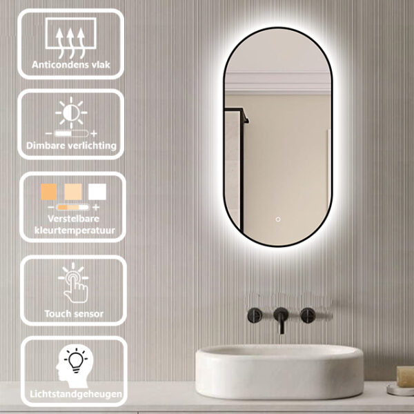 Badkamerspiegel Vienna 40×80, v2