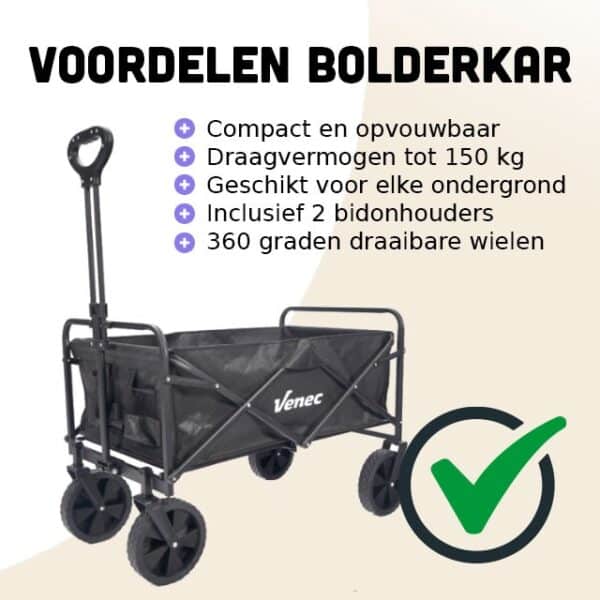 Bolderkar Venec zwart - draagvermogen 150kg_ detail (5)