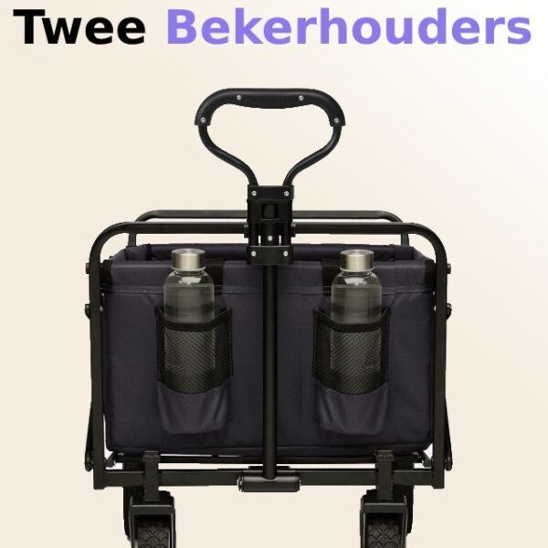 Bolderkar Venec zwart – draagvermogen 150kg detail flessenhouder