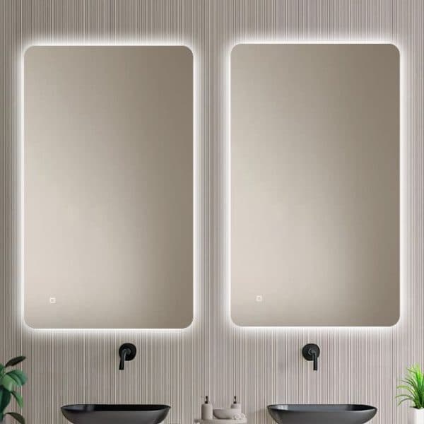 Badkamerspiegel Malaga 100×60, verticaal 2 naast elkaar