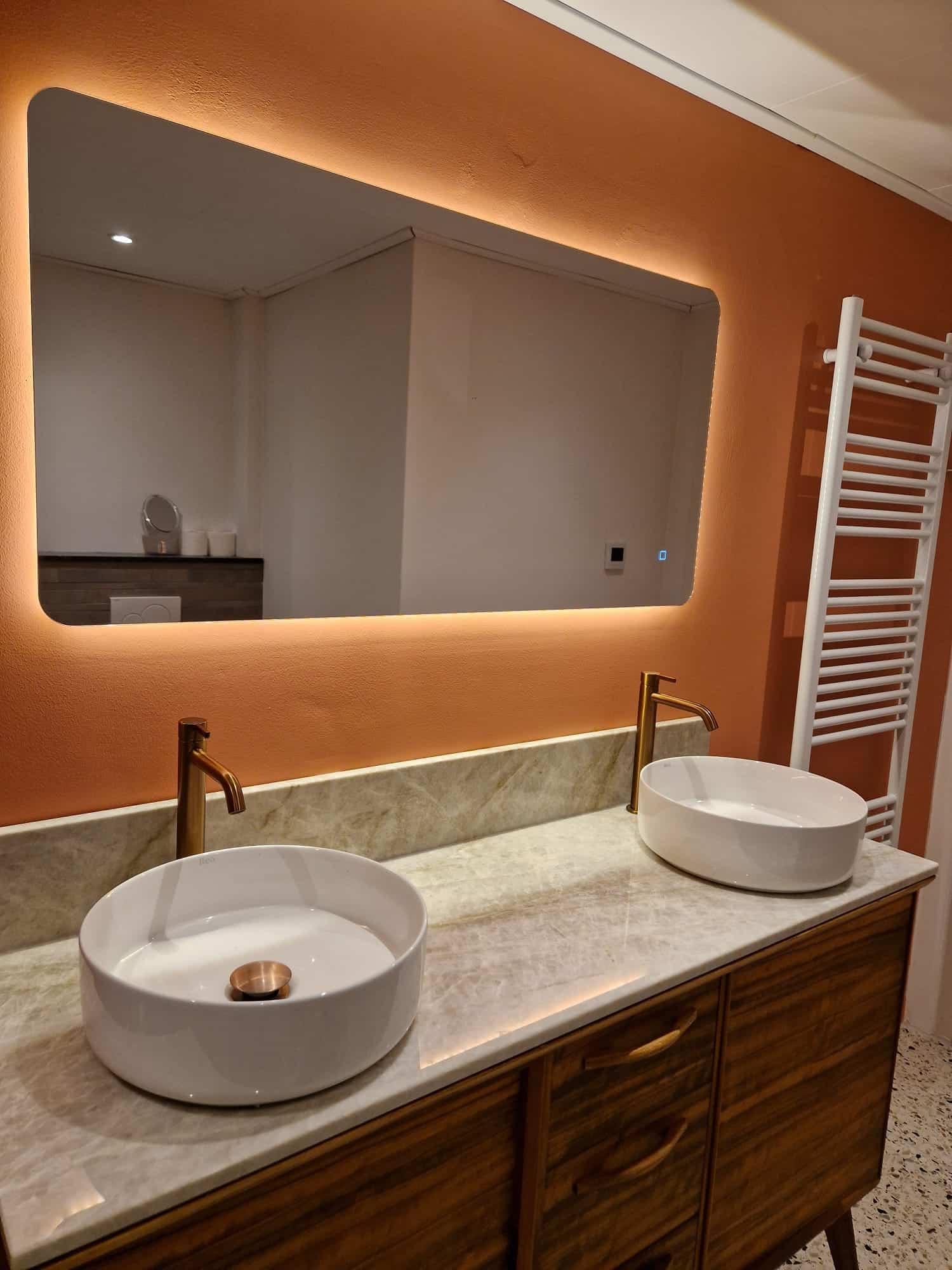 Badkamerspiegel Malaga 120 cm breed klant impressie (2)