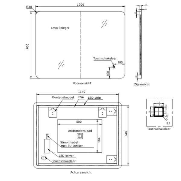 Badkamerspiegel_malaga_120x60_NL_lijntekening