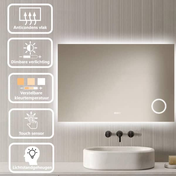 Badkamerspiegel Lorina 120x60cm specificaties