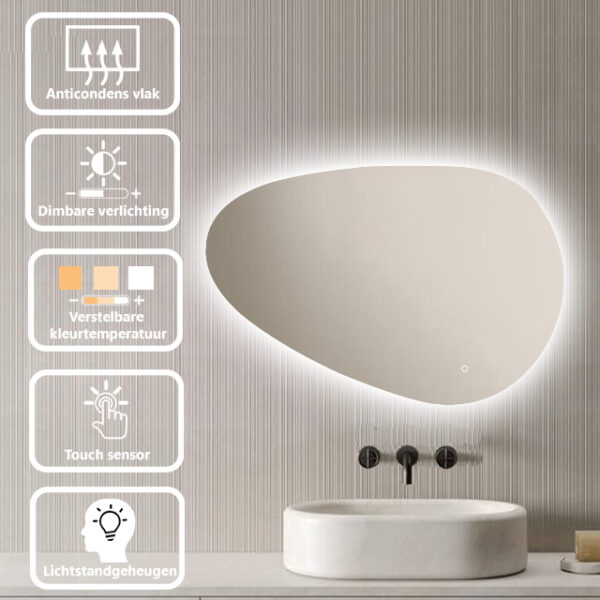 Badkamerspiegel Venus 90x60 horizontaal specs