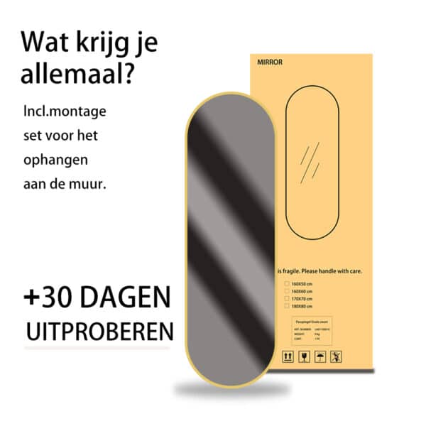 Passpiegel Ovalo goud, doos