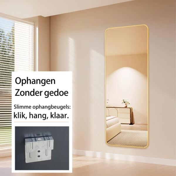 Passpiegel Elegancia goud, slim ophangen