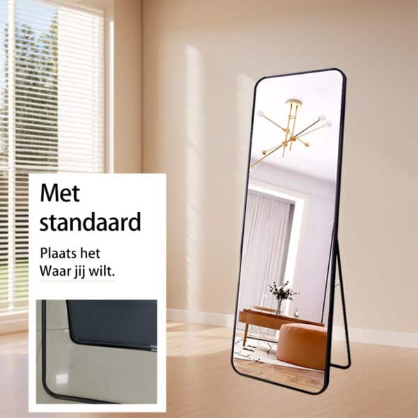 Passpiegel Elegancia zwart, staand standaard