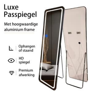 Passpiegel Ilumina zwart, 3 elementen