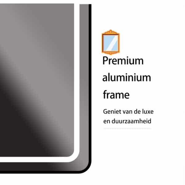 Passpiegel Ilumina zwart, frame