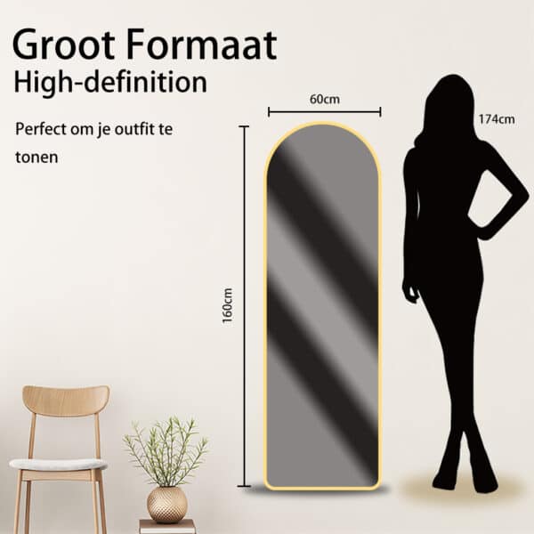 Passpiegel Luxora goud , formaat