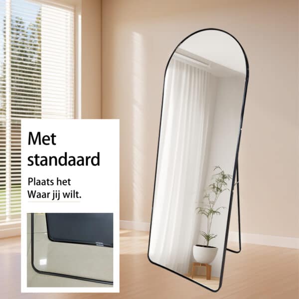 Passpiegel Luxora zwart, staand