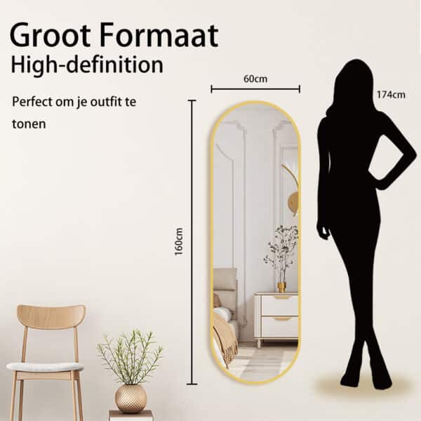 Passpiegel Ovalo goud, formaat