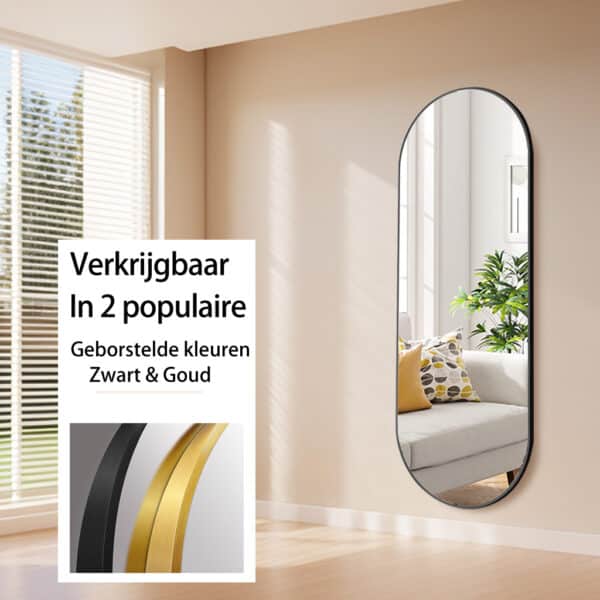 Passpiegel Ovalo zwart 2 kleuren