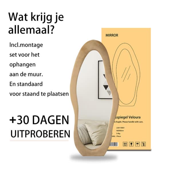 Passpiegel Velanto taupe, in de doos