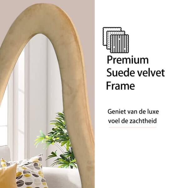 Passpiegel Velanto taupe premium suede velvet